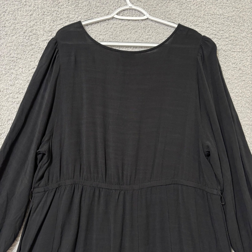 Little Black Dress Work Casual Flowy Mini Dress Long Sleeve Plus Size 1X Pockets - Picture 7 of 12